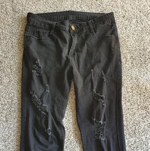 Skinny distressed jeans